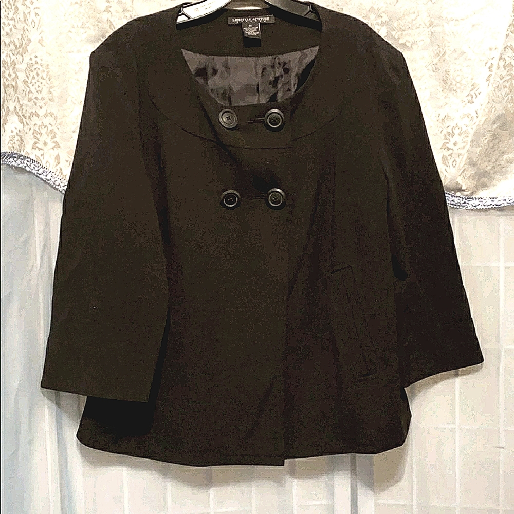 LIFESTYLE ATTITUDE STRETCH SWING JACKET BLK SZ 14